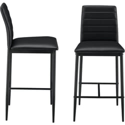 Set di 2 sgabelli da bar sedie con gambe in acciaio, seduta sintetica e altezza seduta 66 cm nere