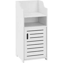 Mobile bagno basso colonna portaoggetti con anta con più vani portaoggetti 72 cm in truciolato bianco