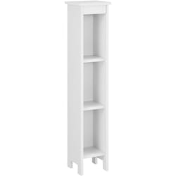 Mobile colonna per mobile bagno con 3 vani portaoggetti a giorno in legno composito 80 x 17 x 17 cm bianco