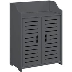 Mobile da bagno di design con ripiani, mobile contenitore con 2 ante in legno composito 62 x 45 x 25 cm grigio scuro