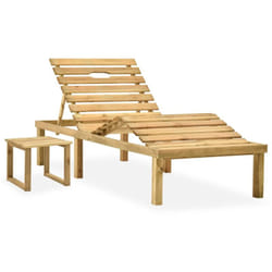 Sdraio sedia a sdraio prendisole lettino da giardino terrazza 200 x 70 x (31,5-77) cm mobili da esterno con tavolo in legno di pino impregnato