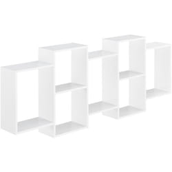 Elegante scaffale sospeso 7 vani portaoggetti portata 25 kg truciolare melaminico 161 x 18 x 65 cm laccato bianco opaco