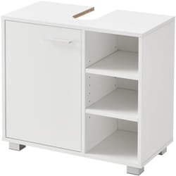 Helloshop26 - Mobile sottolavabo di design per bagno sottolavabo con 3 ripiani in truciolato melaminico 56 x 60 x 31 cm bianco
