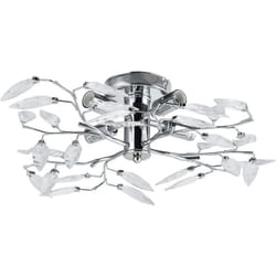 Helloshop26 - Plafoniera in cristallo lampada a sospensione design led diametro 47,5 cm in metallo cromo argento