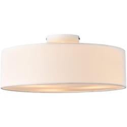 Helloshop26 - Plafoniera lampada da soffitto 3 portalampade tessili diametro 45 cm bianco