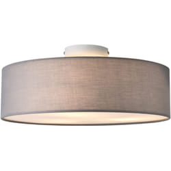 Helloshop26 - Plafoniera elegante moderna da soffitto 3 prese e27 plastica tessile organza diametro 45 cm grigio bianco