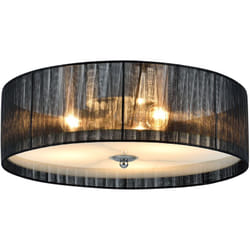 Helloshop26 - Plafoniera moderna lampadario di design lampada a sospensione soggiorno diametro 40 cm tessuto vetro bianco nero