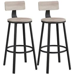 Helloshop26 - Set di 2 sedie da bar sgabelli alti con schienale sedile da cucina struttura in acciaio sedile di facile montaggio altezza 73 cm stile