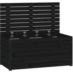 Baule da giardino 101 x 50,5 x 46,5 cm in legno massello di pino nero