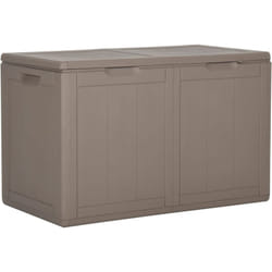 Baule portaoggetti per mobili da giardino 180 litri in rattan pp marrone