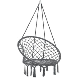 Amaca con seduta rotonda, poltrona sospesa, diametro 60 cm, grigio scuro