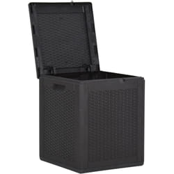 Cassetta portaoggetti per mobili da giardino da 90 litri in rattan nero