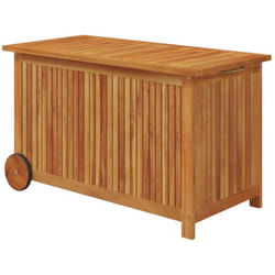 Cassetta portaoggetti per mobili da giardino con ruote 90 x 50 x 58 cm in legno di acacia