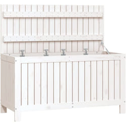 Helloshop26 - Cassetta portaoggetti per mobili da giardino 115 x 49 x 60 cm in legno di pino bianco