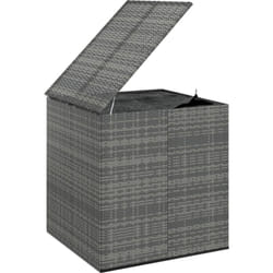 Helloshop26 - Contenitore per cuscino da giardino in resina intrecciata 100 x 97,5 x 104 cm grigio