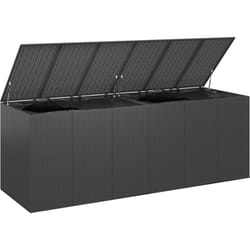 Contenitore per cuscini da giardino in resina intrecciata 291 x 100,5 x 104 cm nero