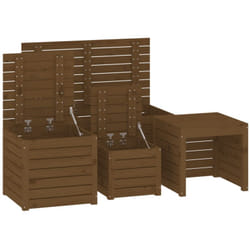 Helloshop26 - Set da giardino da 4 pezzi in legno massello di pino marrone miele
