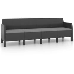 Helloshop26 - Divano da giardino a 4 posti con cuscini in rattan pp antracite