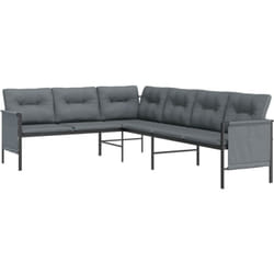 Divano ad angolo da giardino 230 x 168 x 65 cm in acciaio e Textilene antracite