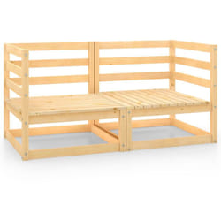 Divani angolari da giardino 2 pezzi in legno di pino massiccio