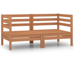 Divani angolari mobili da giardino 2 pezzi in legno di pino massiccio marrone miele