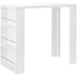 Helloshop26 - Tavolo da bar bistrot con 3 ripiani 117 cm bianco