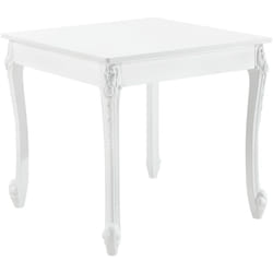 Tavolo da pranzo quadrato dal design elegante per 2 persone in plastica mdf 80 x 80 x 76 cm bianco