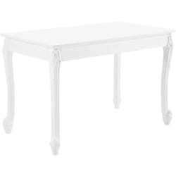 Tavolo da pranzo rettangolare dal design elegante per 4 persone in plastica mdf 116 x 66 x 76 cm bianco