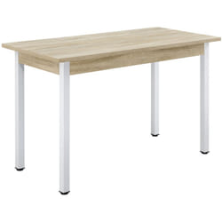Tavolo da pranzo scrivania da cucina mdf acciaio rivestito in melamina 120 cm beige bianco