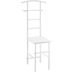 Servomuto con appendiabiti e portapantaloni MDF metallo 107 cm bianco