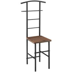 Appendiabiti da notte servomuto con appendiabiti e portapantaloni MDF metallo 107 cm marrone nero