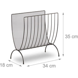 Helloshop26 - Portariviste in rete metallica, portariviste con selezionatore in rete intrecciata nera