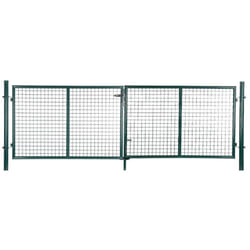 Cancello da giardino con serratura in rete metallica 150 x 320 cm verde