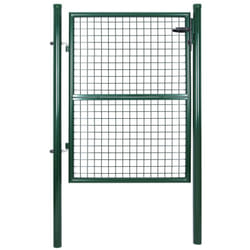 Cancello da giardino in acciaio zincato Cancello da giardino Cancello per recinzione con serratura, maniglia e chiave 106 x 125 cm (l x a) Verde