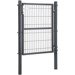 Helloshop26 - Cancello in acciaio zincato per recinzione cancello da giardino robusto e durevole con maniglia di bloccaggio e chiave di qualità 106 x