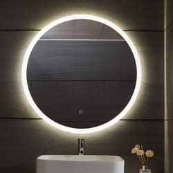 Helloshop26 - Specchio da bagno a led touch a parete 3 in 1 illuminazione bianca calda fredda neutra antiappannamento specchio cosmetico per trucco