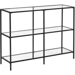 Helloshop26 - Consolle mobile da ingresso ripiano a 3 livelli in vetro temperato 100 x 30 x 73 cm struttura in metallo stile moderno per ingresso
