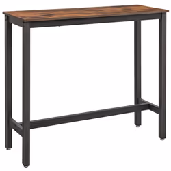 Questo tavolo da bar dall'aspetto semplicistico con gambe in metallo spesse 40 x 40 mm e una finitura liscia marrone rustico ...