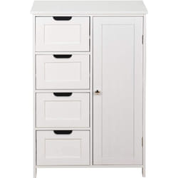 Helloshop26 - Mobile bagno 4 cassetti e 1 vano chiuso con ripiano regolabile mobile contenitore cassettiera credenza bagno cucina corridoio soggiorno