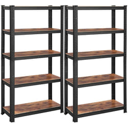 Helloshop26 - Set di 2 ripiani a 5 livelli, 150 cm, carico totale 650 kg (130 kg/livello), ripiani regolabili in stile industriale per cucina,