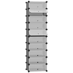 Scarpiera scatola per scarpe 10 scomparti modulari porta scarpe ogni armadietto 40 x 30 x 17 cm griglia metallica grigia