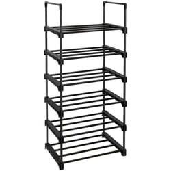 Scarpiera a 6 Ripiani Contenitore Versatile Personalizzabile Struttura in Ferro Salvaspazio per Ingresso Soggiorno Camera da Letto 45 x 30 x 106 cm