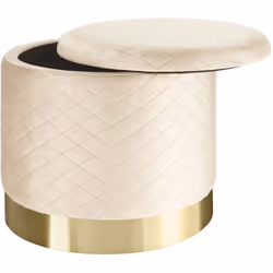 Adorabile pouf rotondo con aspetto vellutato Buona imbottitura trapuntata morbida Struttura robusta e stabile Spazio interno  ...