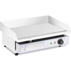 Plancha elettrica professionale in acciaio inox per tavolo ristorante 1 fuoco 55 x 40 cm (3.000 watt, 550 x 400 mm, liscia)