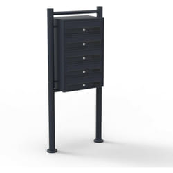 Helloshop26 - Blocco 5 cassette postali su gambe 5 voci in acciaio zincato nero