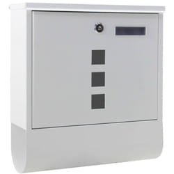 Helloshop26 - Cassetta postale di design con portagiornali per montaggio a parete per posta 30,5 x 9,6 x 33,5 cm bianco