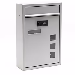 cassetta delle lettere: 21,5x 9x 32 cm fessura per le lettere: 17 x 2 cm Peso in kg 1,2 Materiale Acciaio zincato Colore arge ...