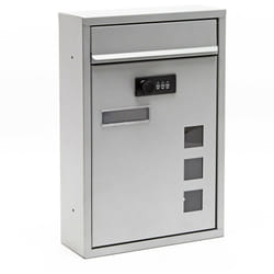 Helloshop26 - Lucchetto a combinazione per cassetta postale a parete dal design moderno, in acciaio zincato argento