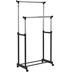 Appendiabiti con armadio su ruote 84 x 43 x 168 cm 2 barre