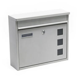 Helloshop26 - Cassetta postale di design da parete in acciaio galvanizzato argento